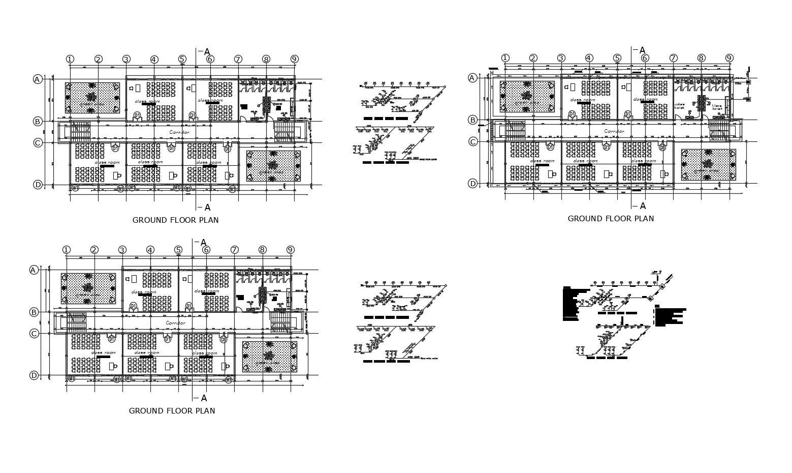 School Building Plan In AutoCAD File