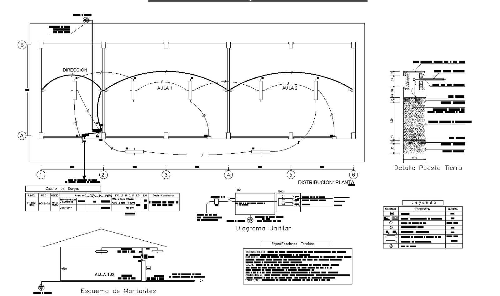 School classroom project plan detail dwg file.