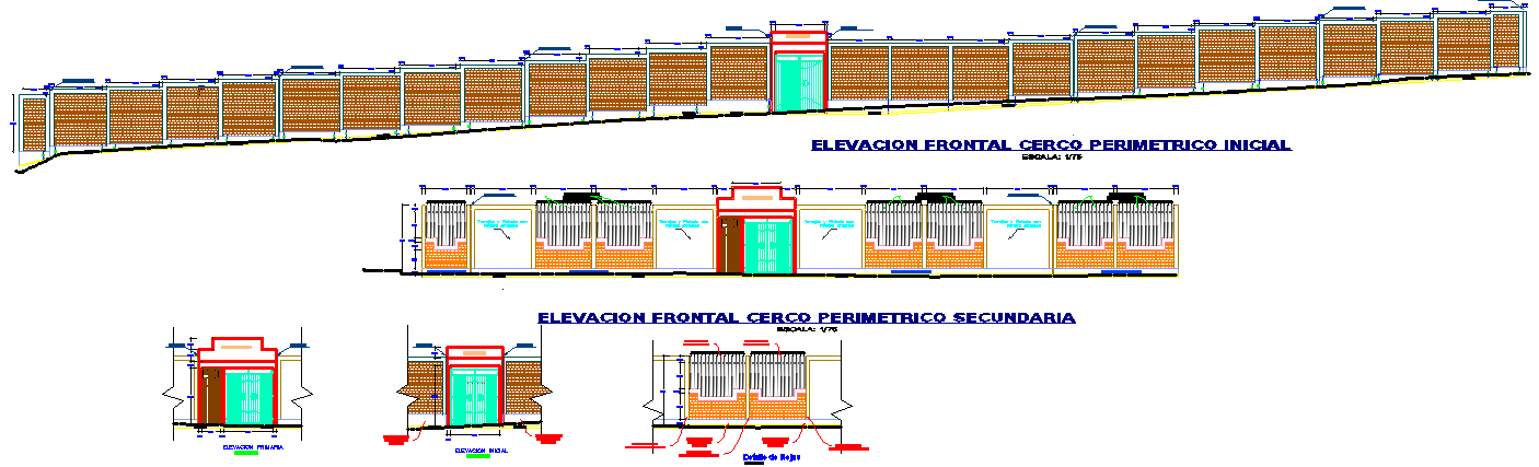 School elevation 3d elevation design dwg file