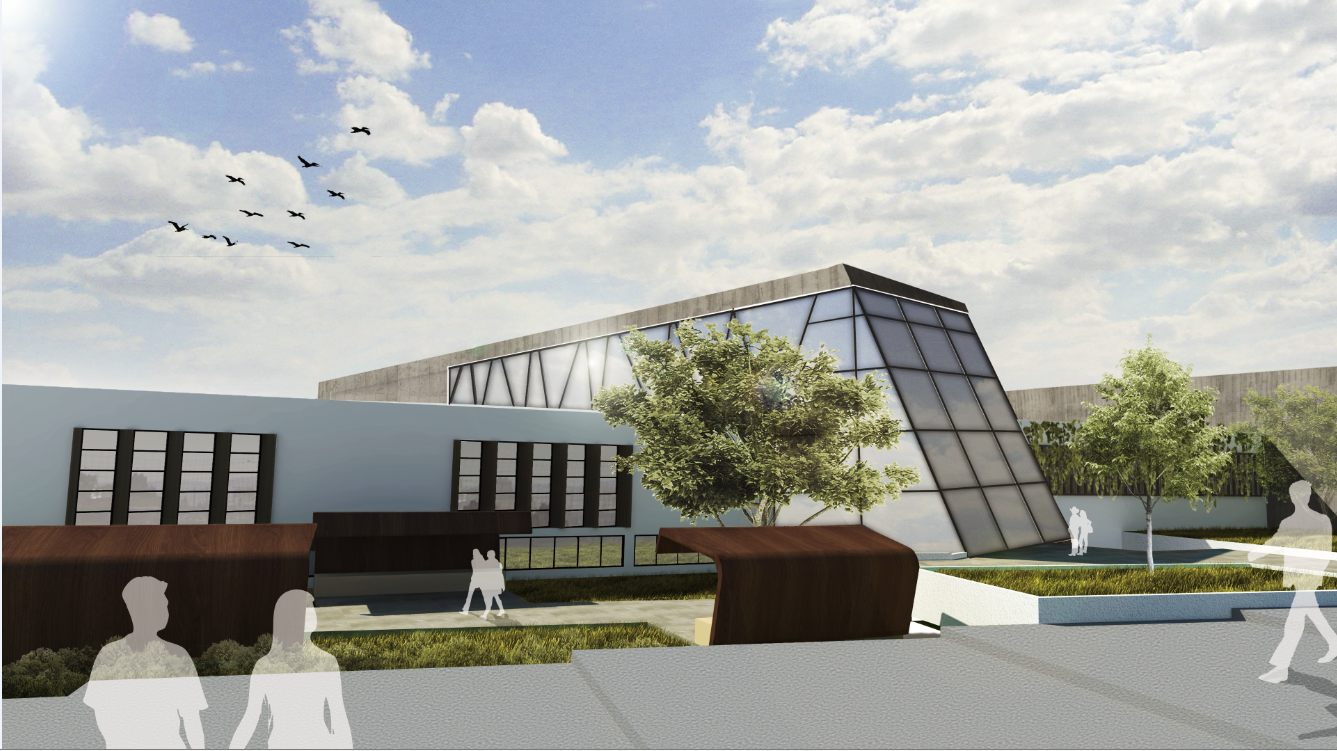 School elevation 3d elevation design dwg file