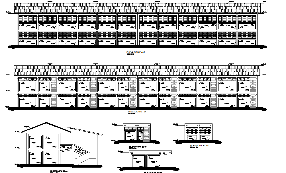 School elevation 3d elevation design dwg file