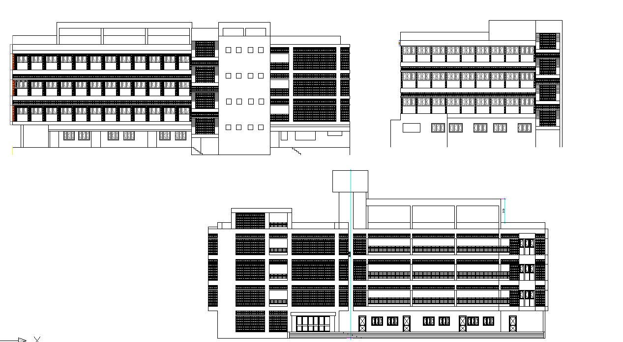 School elevation 3d elevation design dwg file
