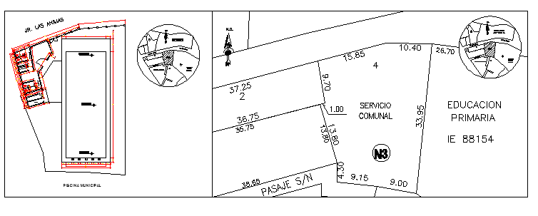 School site plan details dwg file