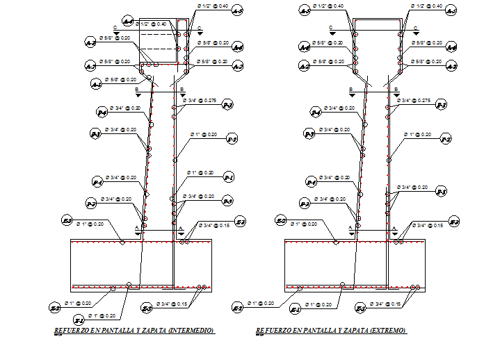 Screen and shoe reinforcement detail dwg file