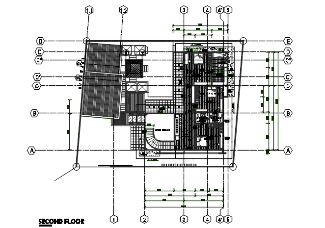 Second floor Working plan detail dwg file