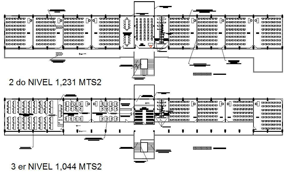 Second floor and 3rd  floor plan detail dwg file