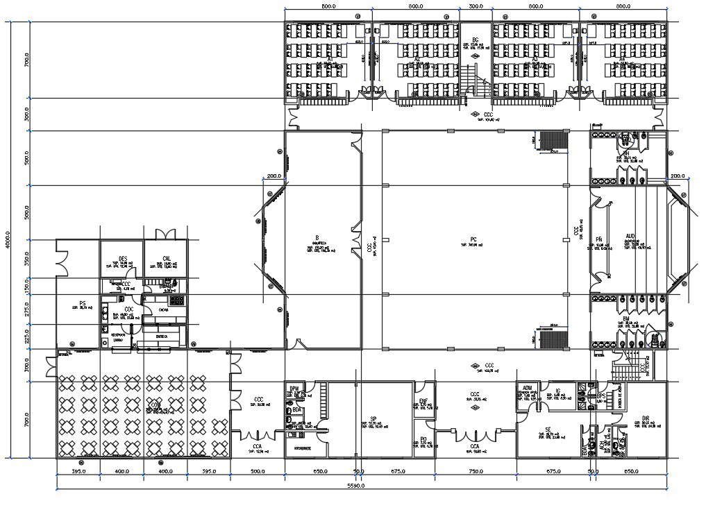 Secondary urban school layout plan details dwg file