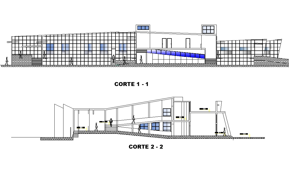 Section Administration building plan detail dwg file