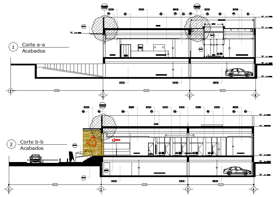Section Business center detail dwg file
