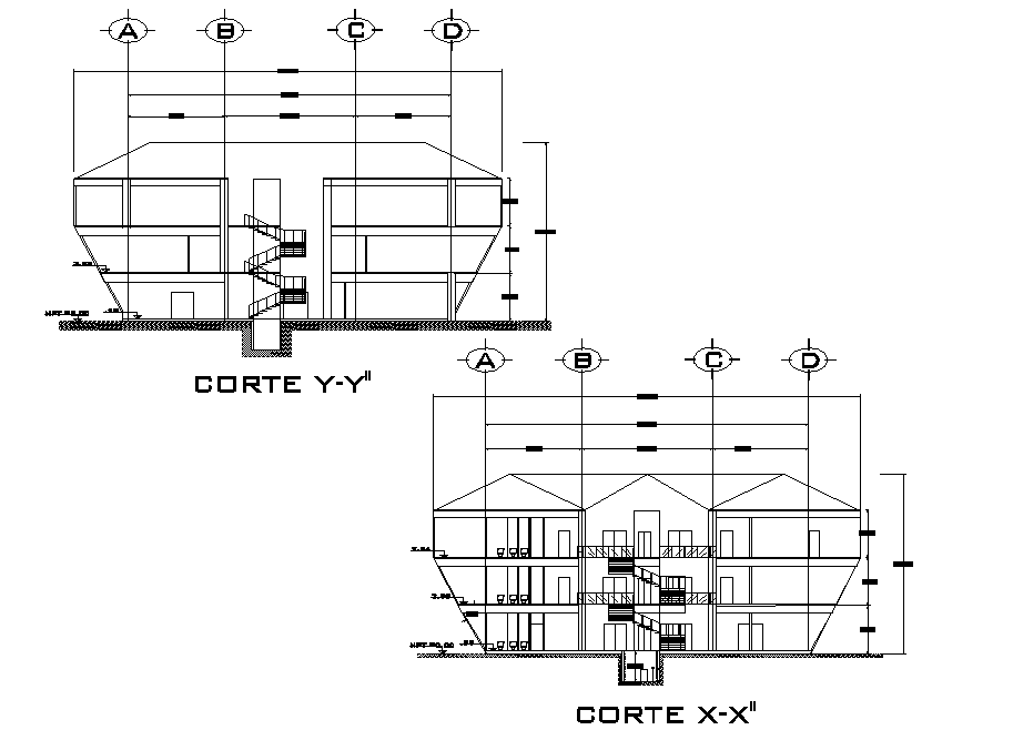 Section Commercial square diamond plan autocad file