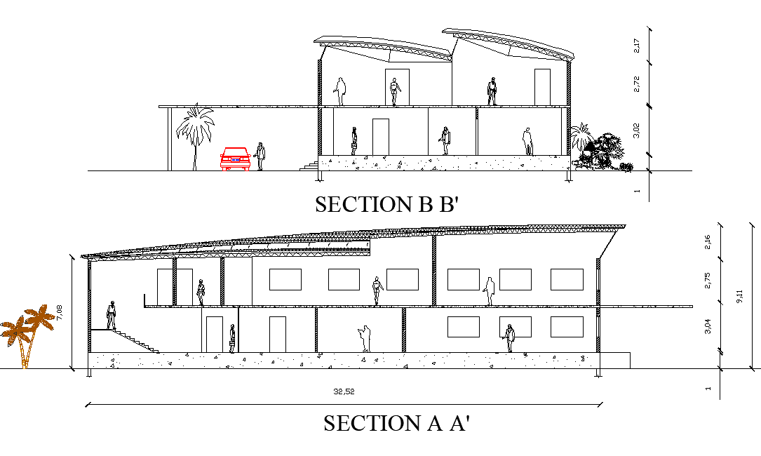 Section Garment factory plan detail