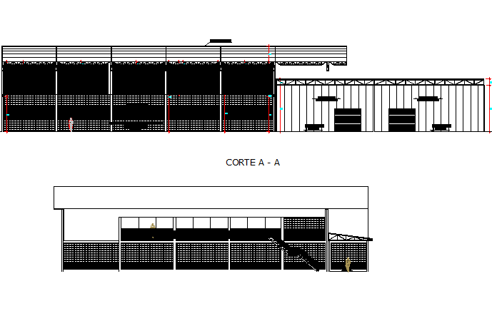 Section Processing plant detail dwg file