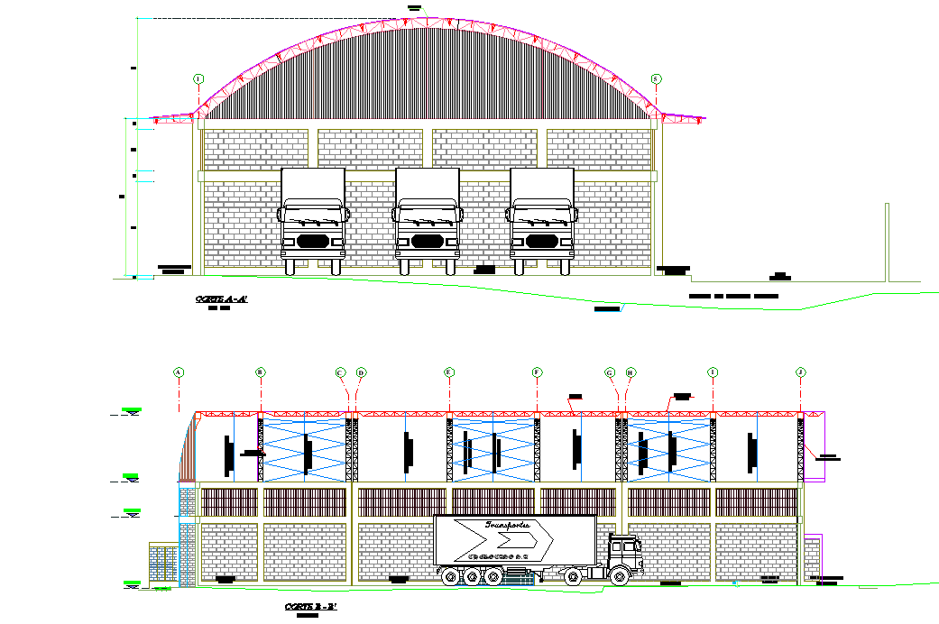 Section Project plans construction angara plan dwg file