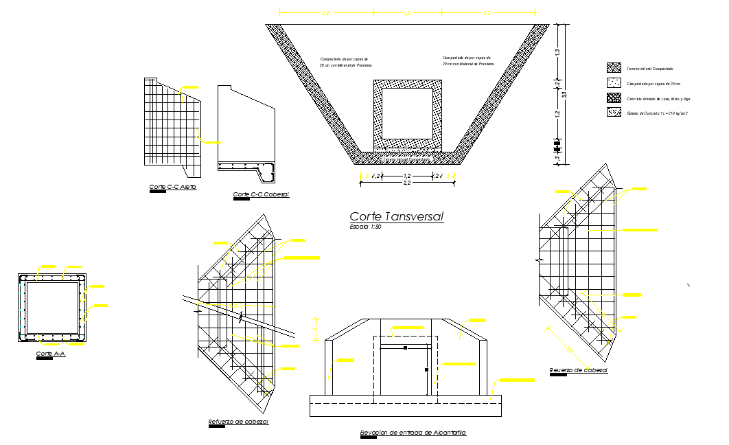 Section Sewer plan autocad file
