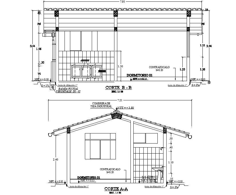 Section Teaching housing architecture plan layout file