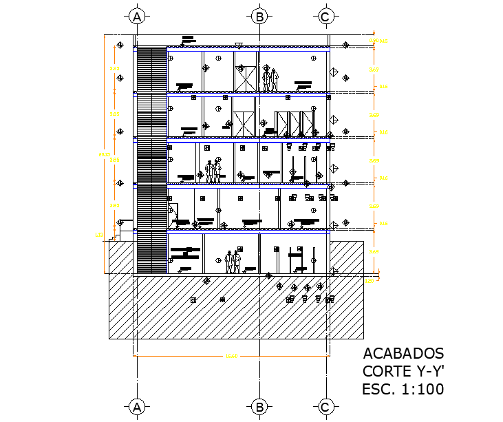 Section Y-Y’ detail dwg file