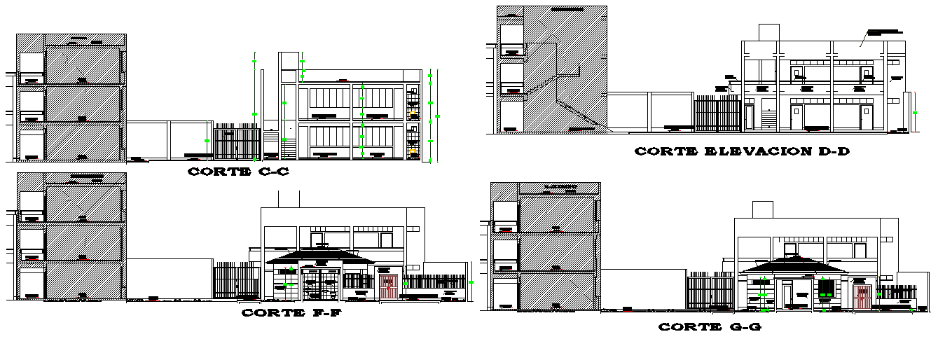 Section and elevation detail dwg file