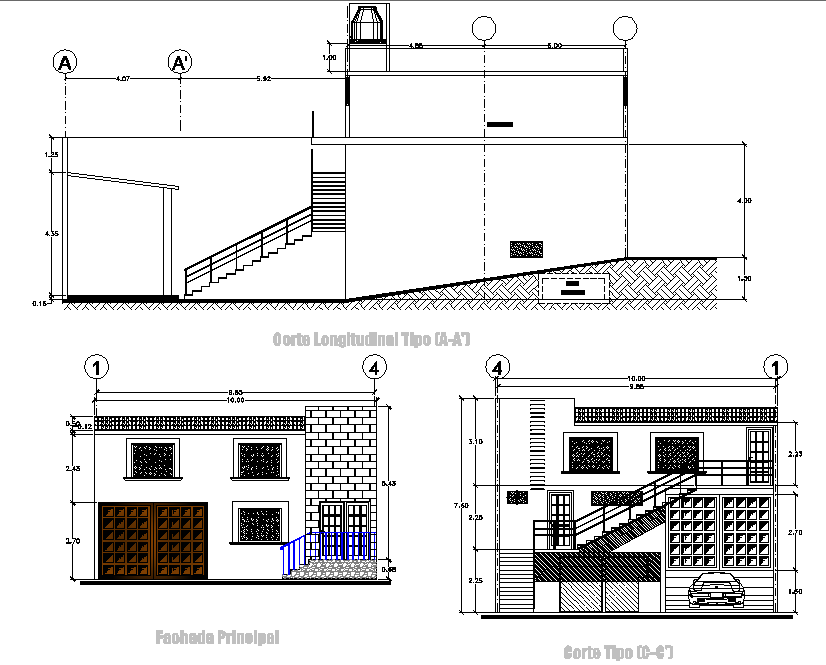 Section and elevation office plan detail dwg file