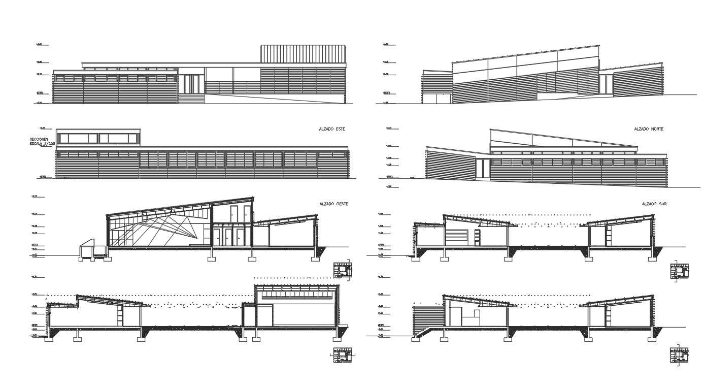 Section and elevation working detail dwg file