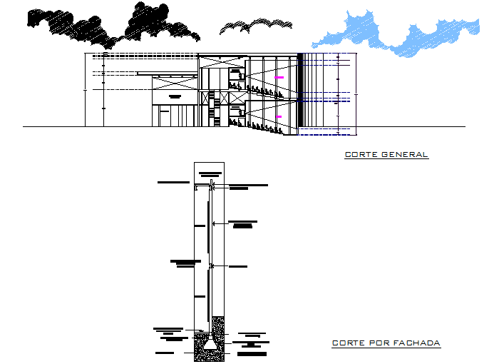 Section and foundation detail dwg file