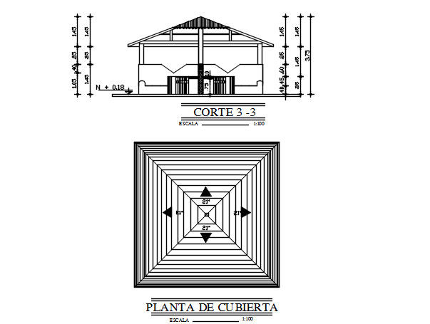 Section and plan detail dwg file