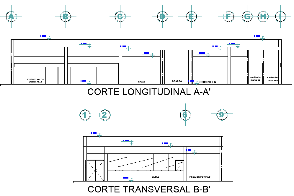 Section bank plan detail dwg file