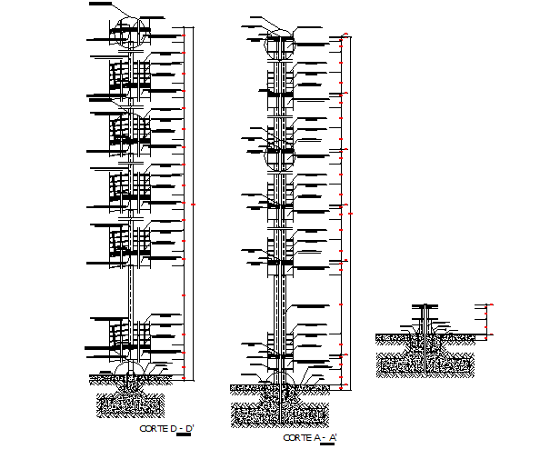 Section block of ramps detail dwg file
