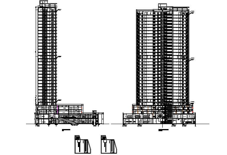 Section building trade with offices and apartments