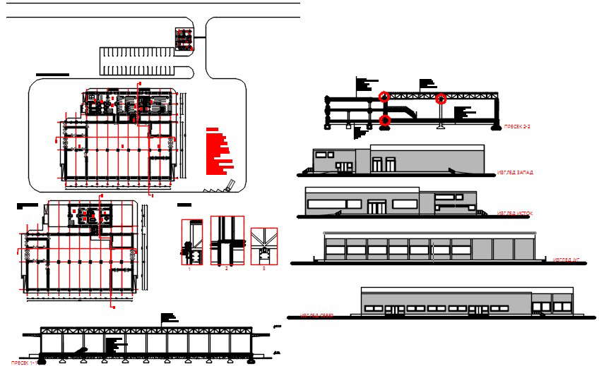 Section building trade with offices and apartments