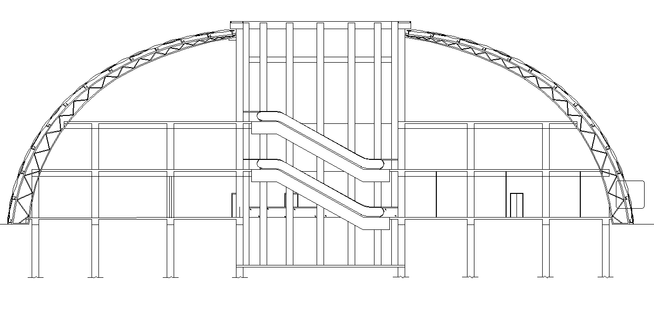 Section commercial building plan dwg file