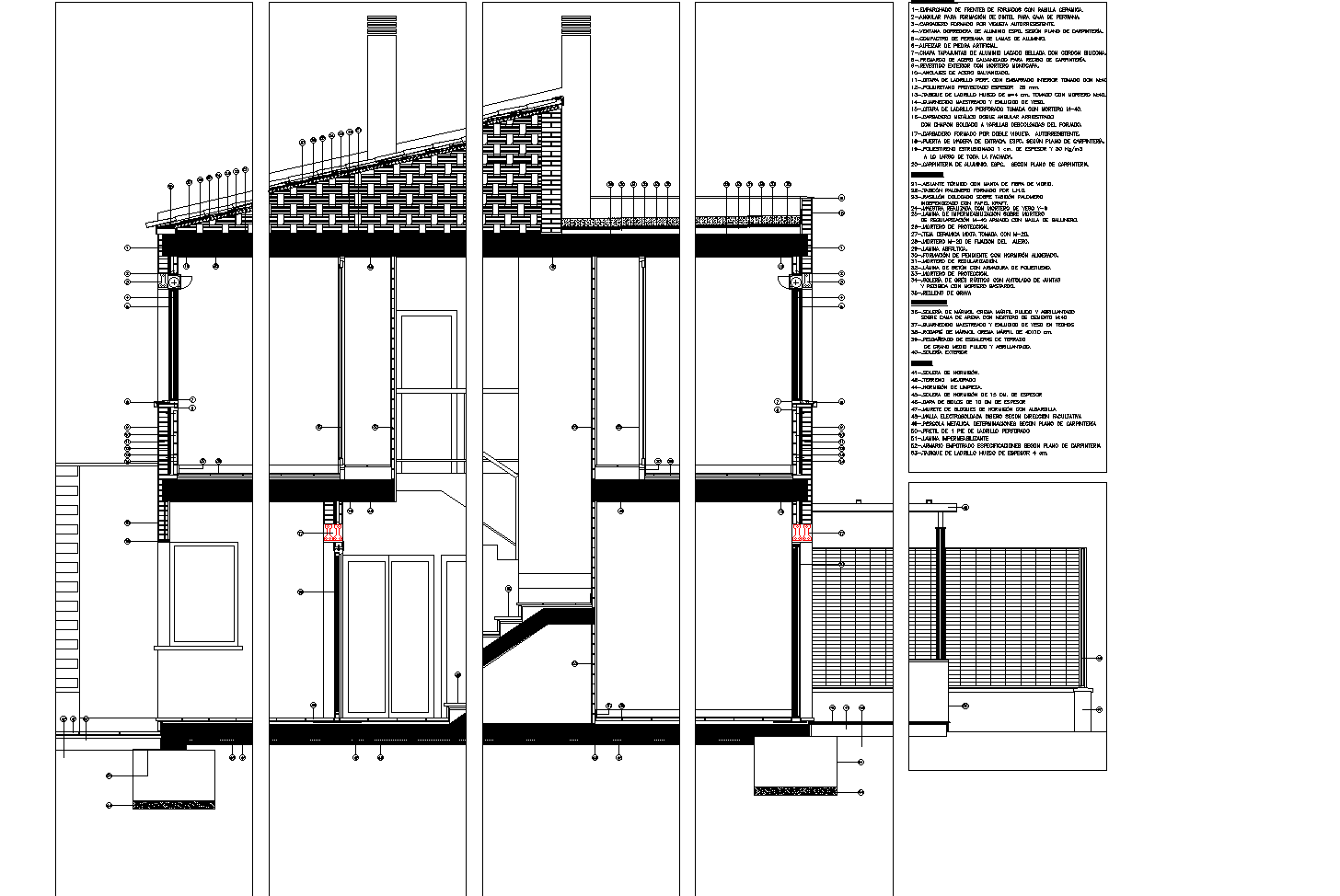 Section construction plan plan detail dwg file.