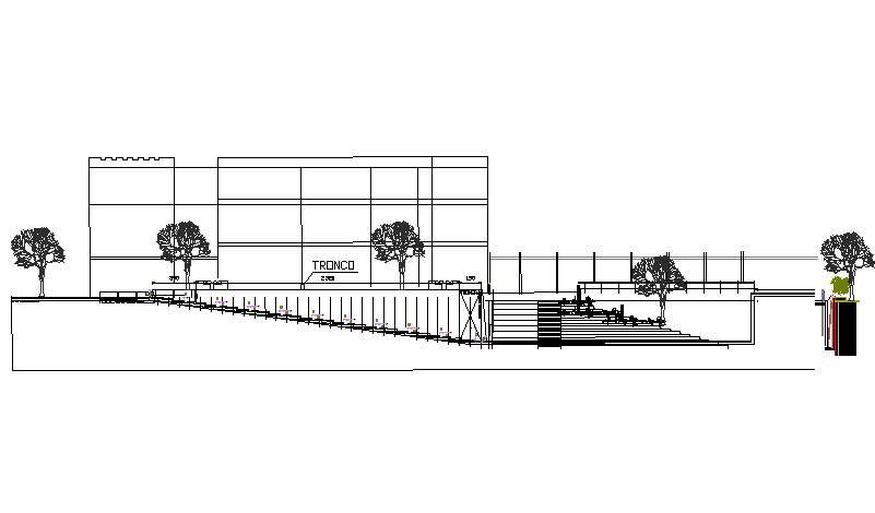 Section cultural center detail dwg file