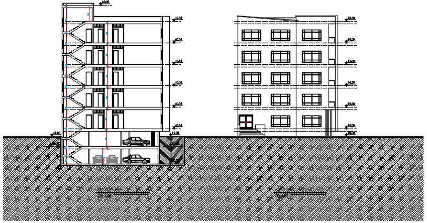 Section elevation plan detail dwg file,