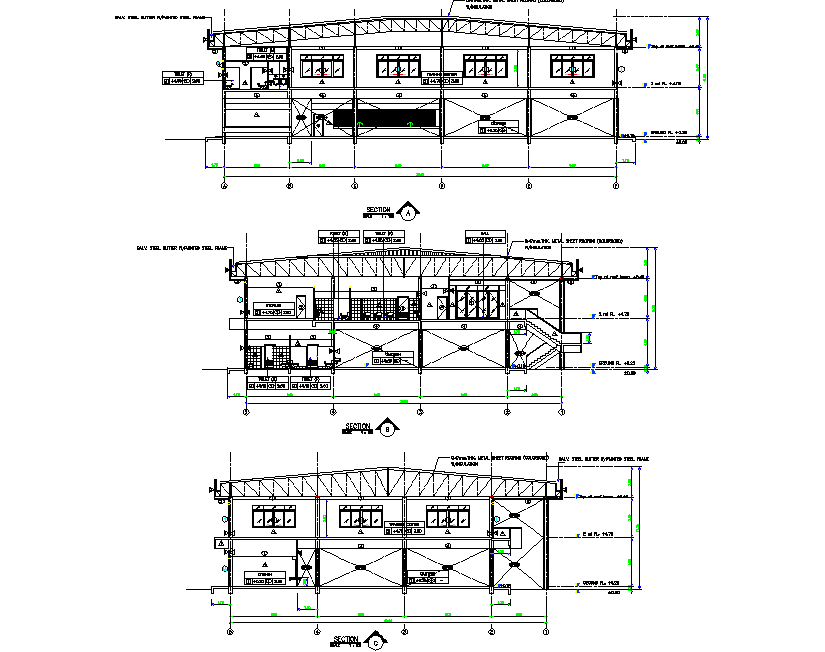 Section factory and canteen plan detail
