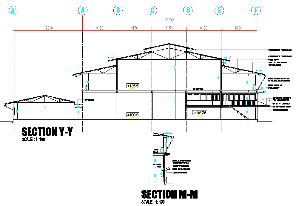 Section factory plan detail dwg file