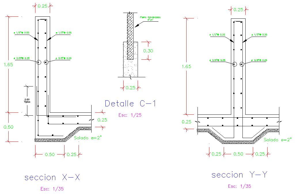 Section foundation plan autocad file
