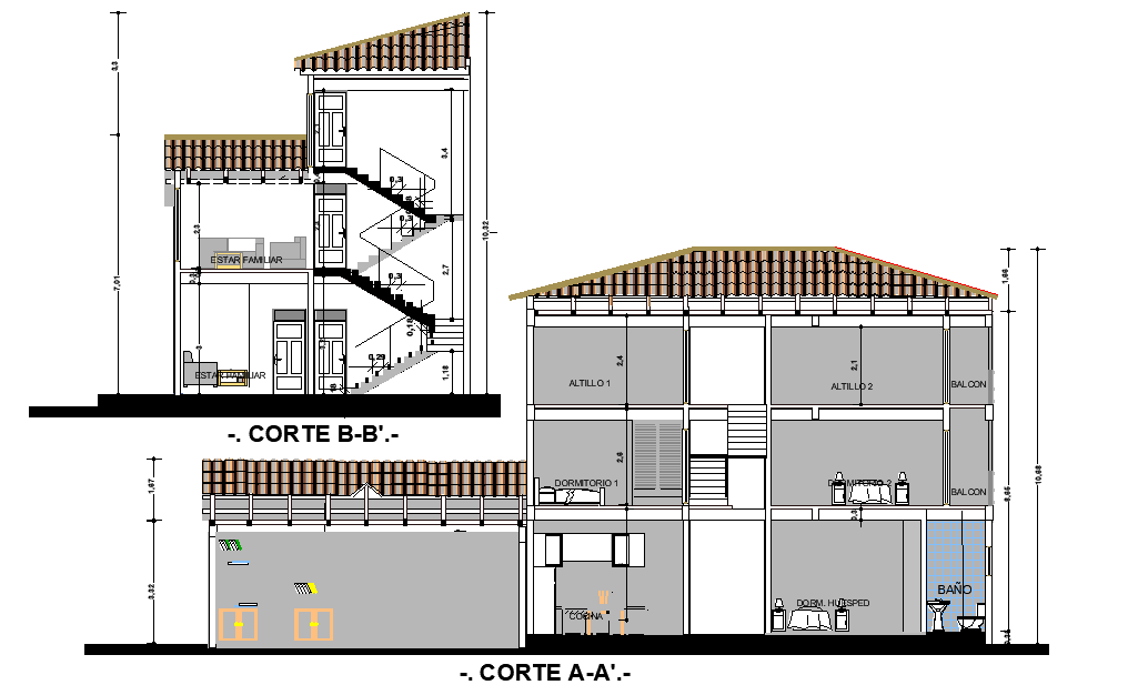 Section home plan autocad file