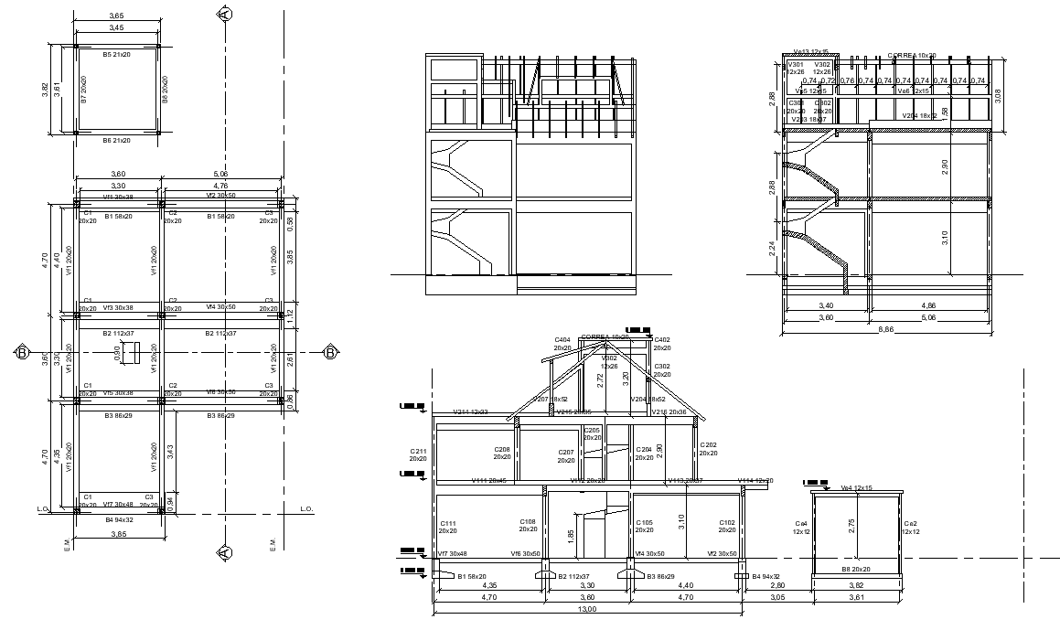 Section home plan dwg file