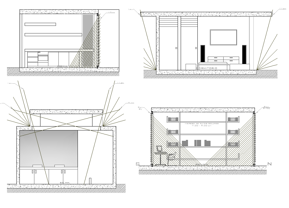 Section house detail dwg file