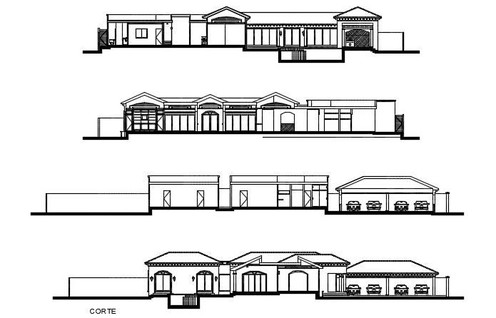 Section house detail dwg file