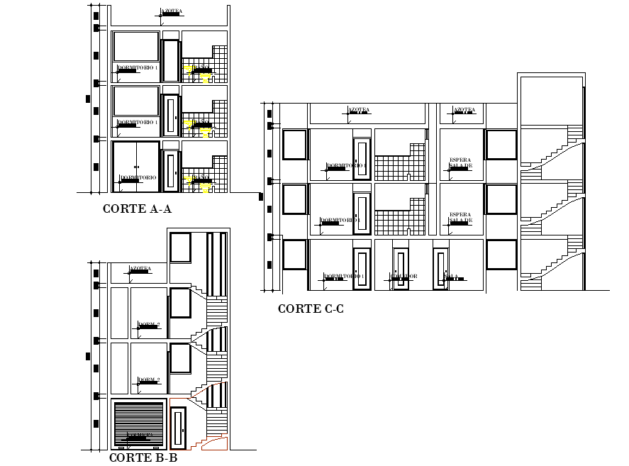 Section house family plan layout file