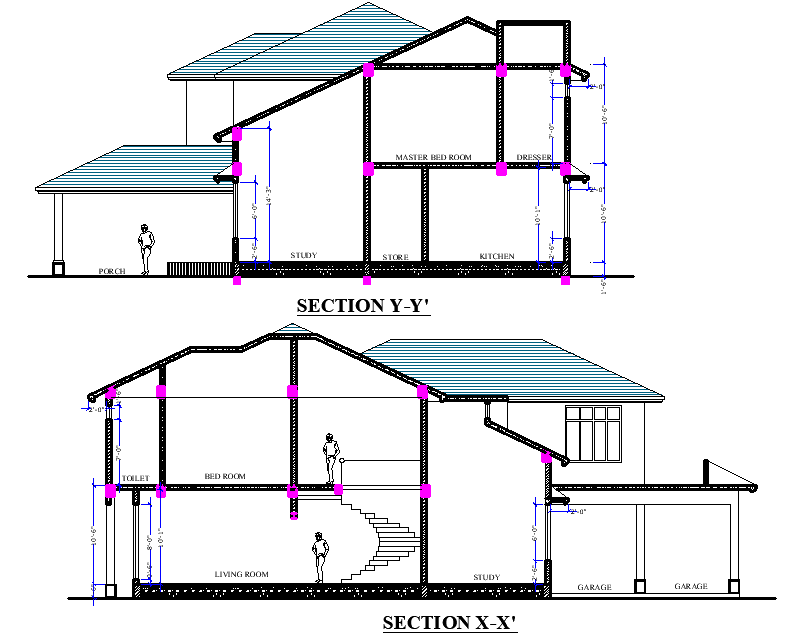 Section house plan detail