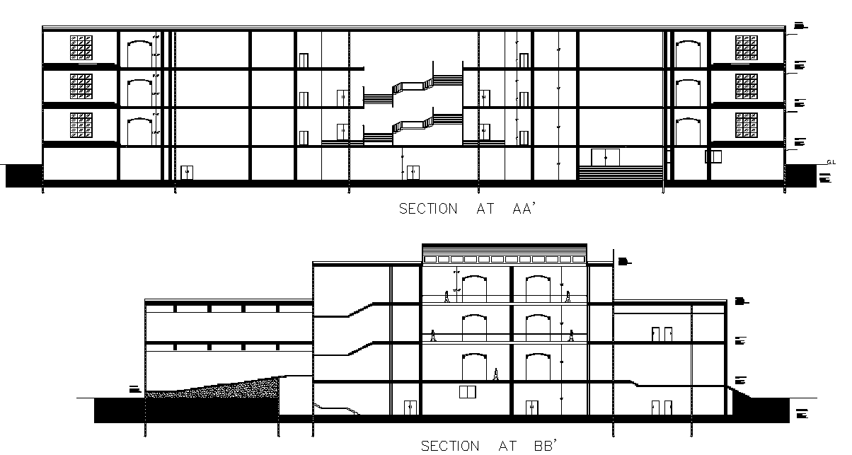 Section house plan detail dwg file
