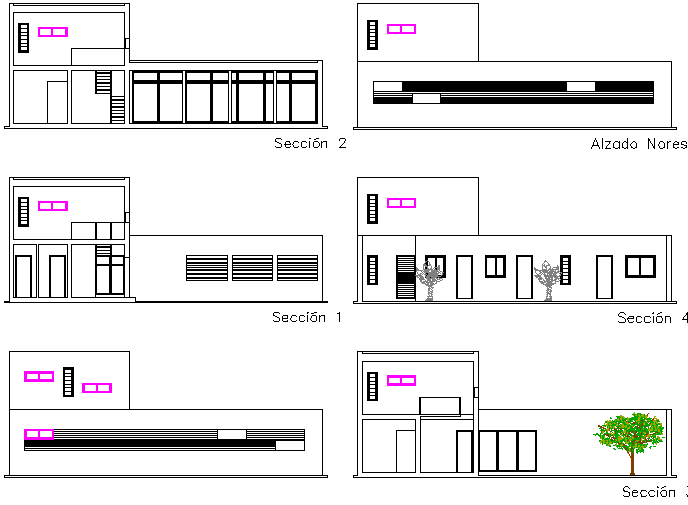 Section house plan detail dwg file