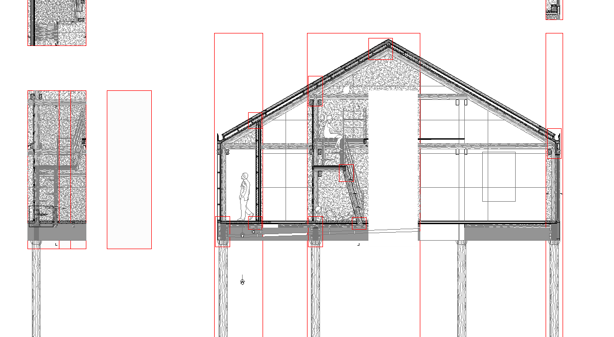 Section house plan detail dwg file