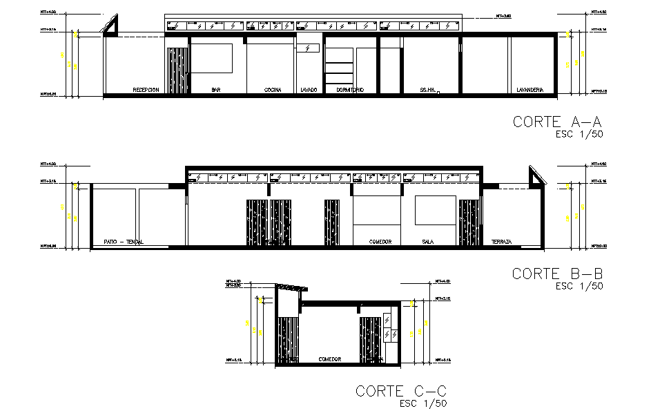 Section house plan detail dwg file