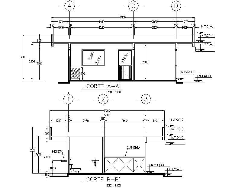 Section industrial plant detail dwg file