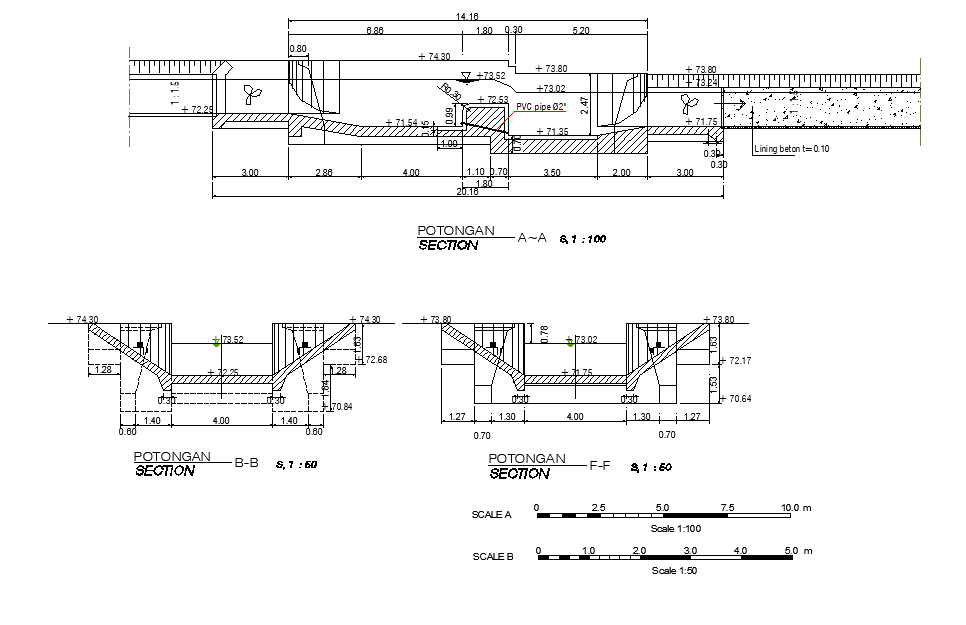 Section irrigation construction plan autocad file