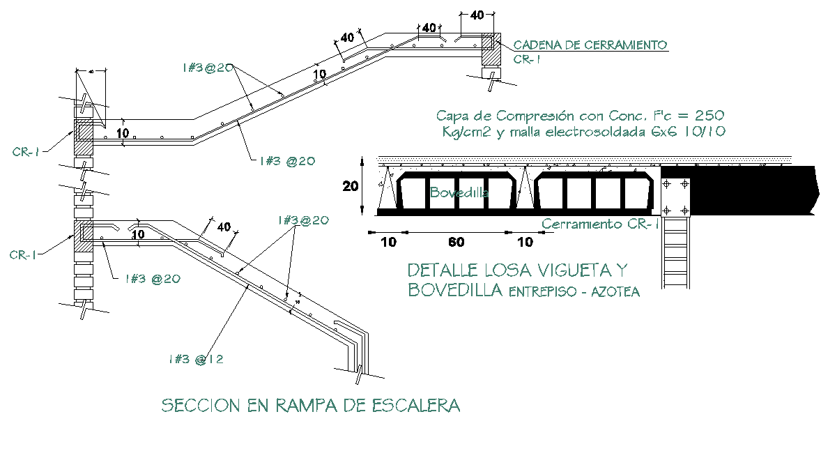 Section ladder ramp section plan autocad file