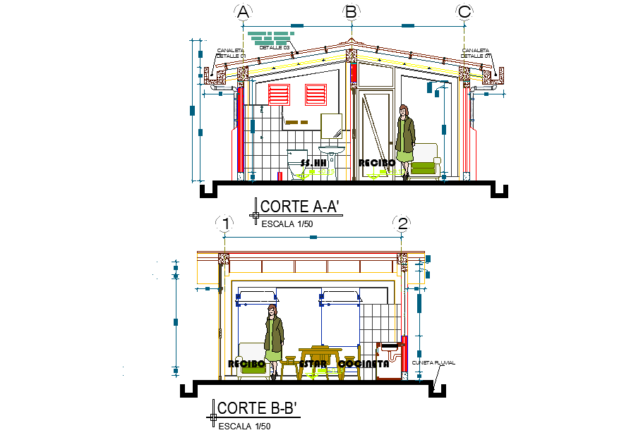 Section module housing detail dwg file